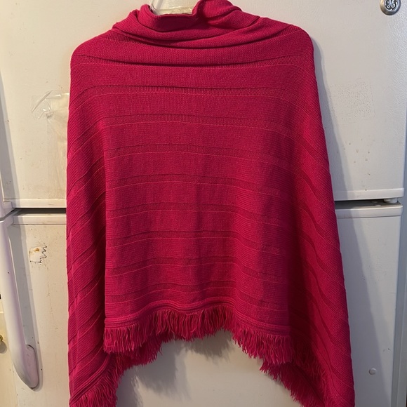 Steven Edwards Hot Pink Acrylic Sweater Shawl . One Size Fits All. Button Front - Picture 6 of 6